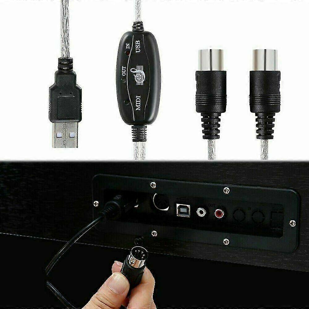 Interface USB vers midi Convertisseur Câble Câble Musique Clavier Mac Windows 7 8 10