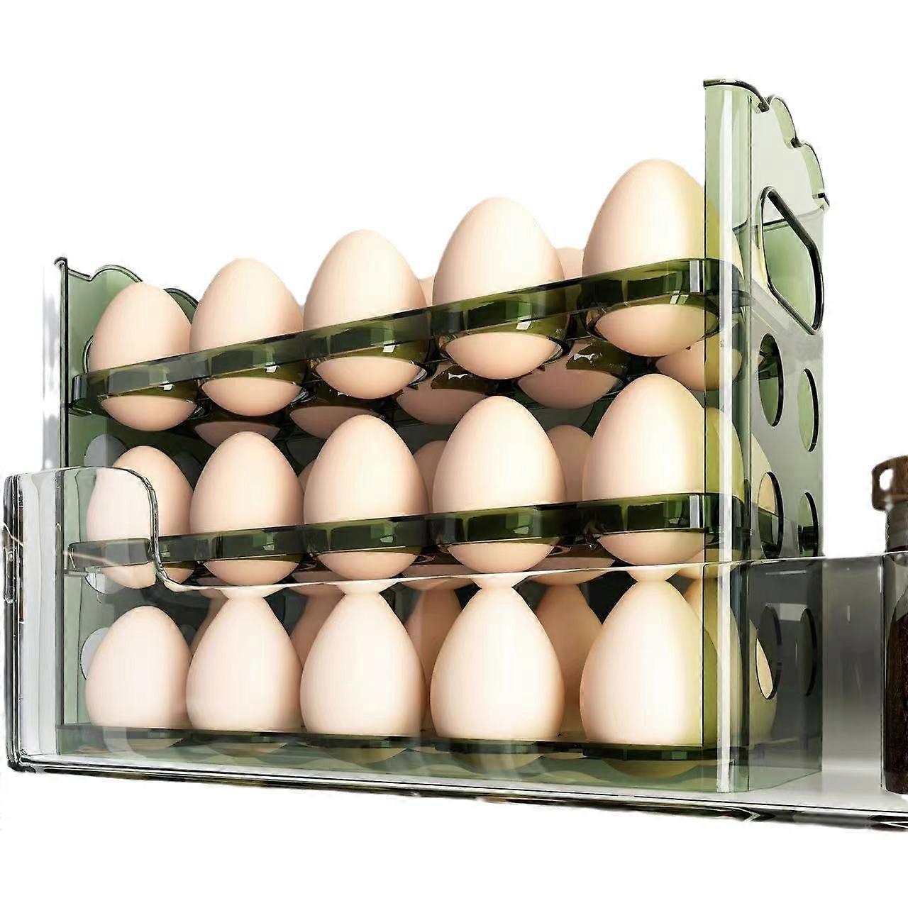 Large capacity egg refrigerator storage box Multi-layer egg compartment anti-drop egg tray