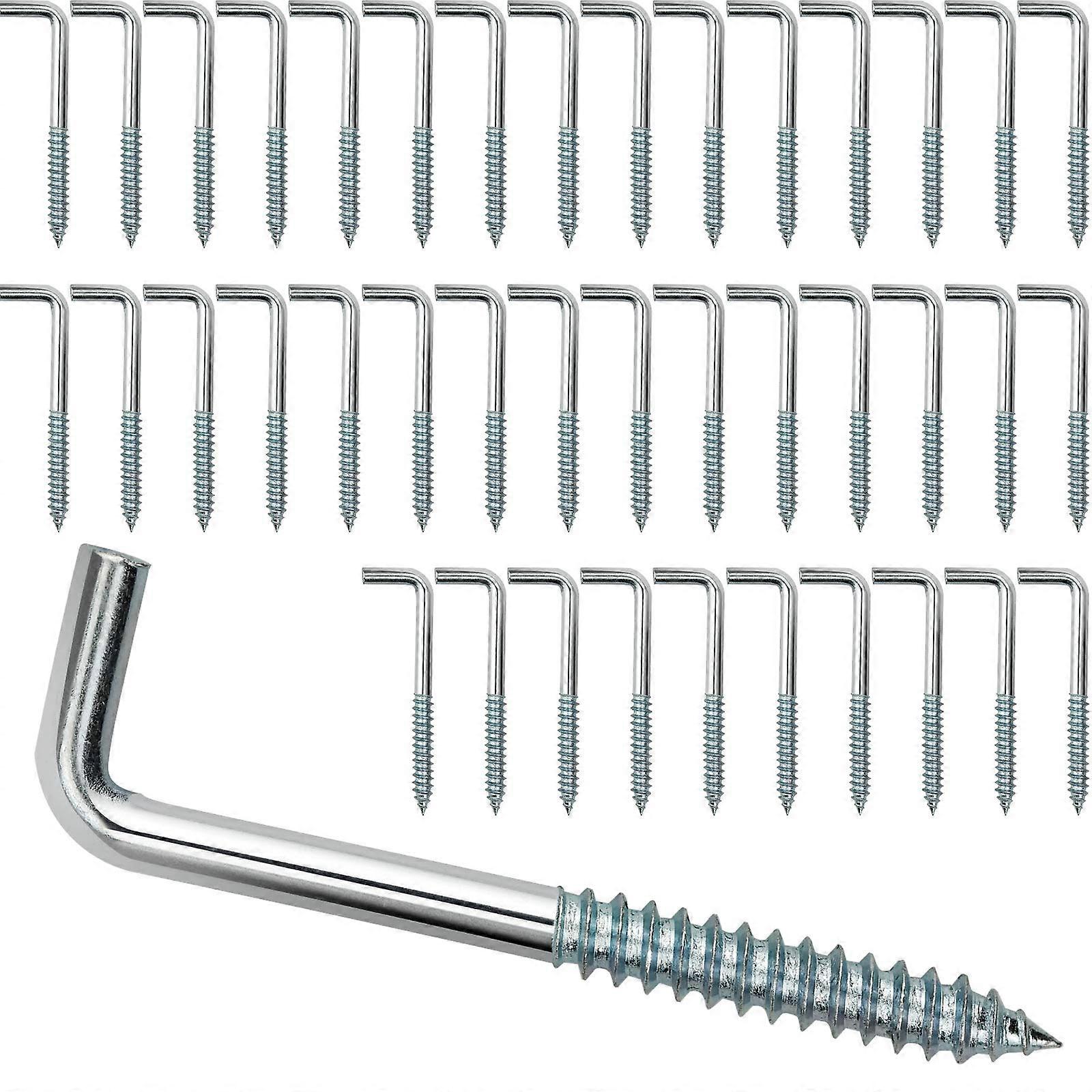40 Pcs L-Hook Screws, Square Hook Screws