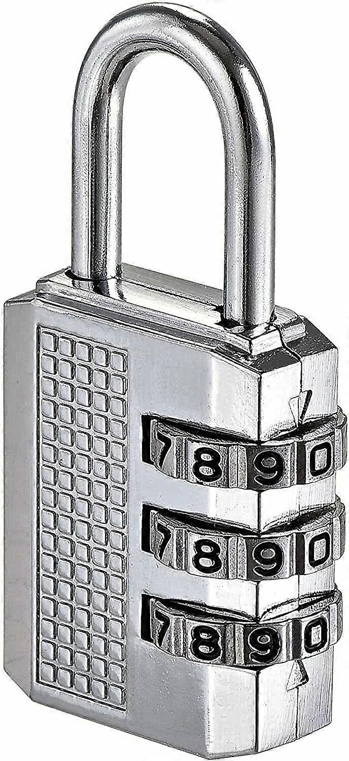 Keyless 3-digit combination padlock easy to set up your own combination padlock for mini box, luggage, suitcasesilver.