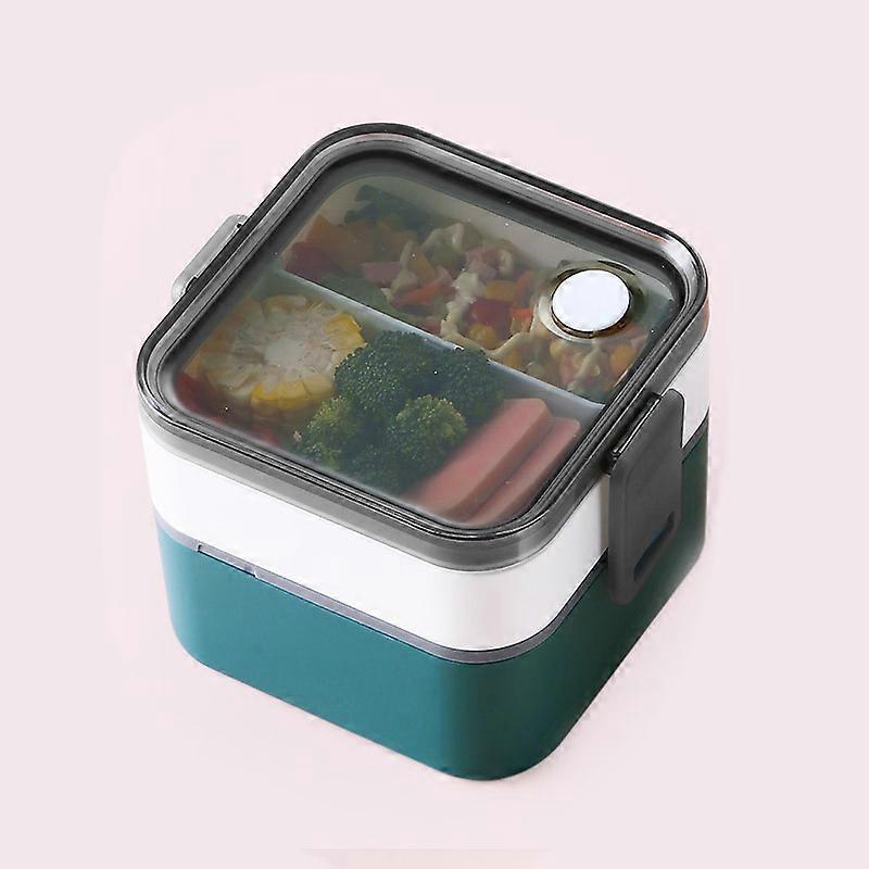 Japanese-style double-layer insulated lunch box, white-collar student office worker portable lunch box, separate microwave-heated lunch box, double-la