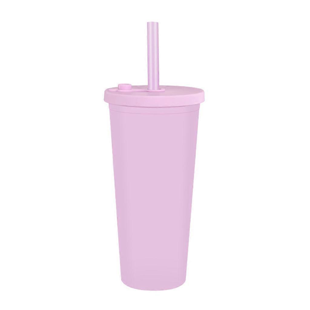 700ML Large Capacity Double Wall Plastic Material Tumbler Water Cups with Straw
