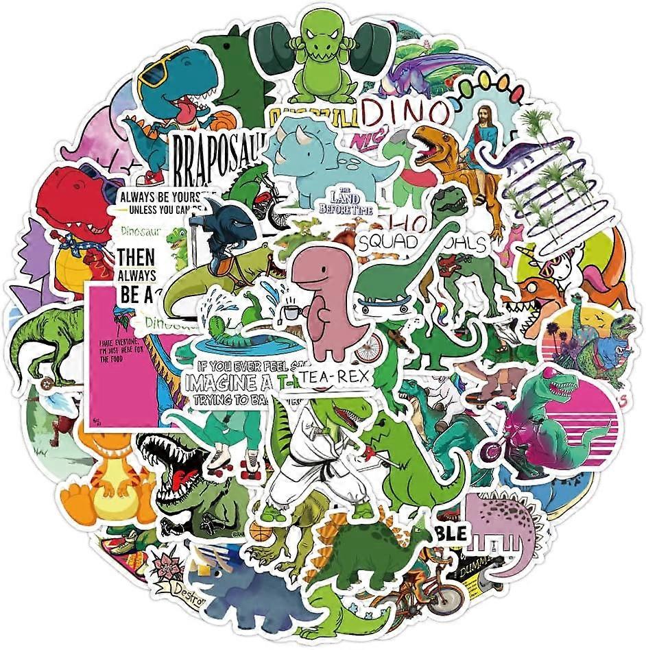 ラップトップウォーターボトルスケートボード電話オートバイ自転車荷物ギターバイクステッカービニール防水恐竜デカール用面白い恐竜ステッカーデカール