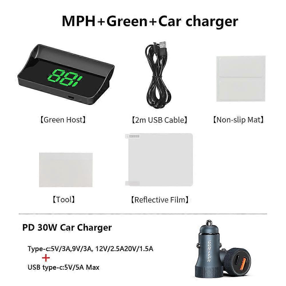 Newest Windshield Speed Projector GPS HUD For All Cars Speedometer 2-Color Plug and Play Big Font Car Electronics Accessories