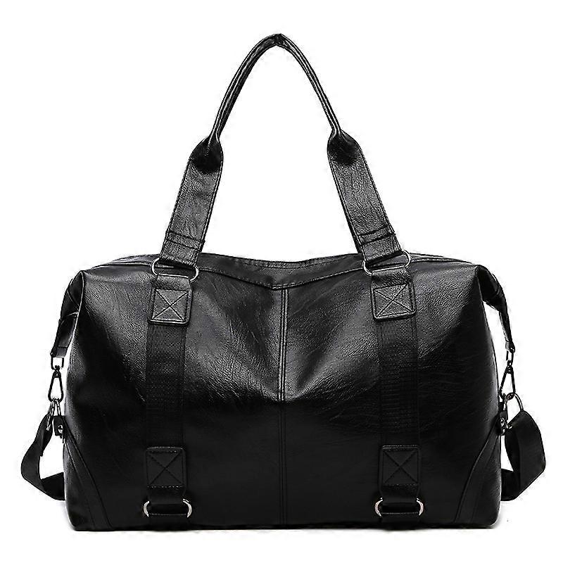 2023 New Men's Business PU Travel Handbag Soft Leather Texture Shoulder Bag Sports TrainingLarge Capacity Handheld Crossbody