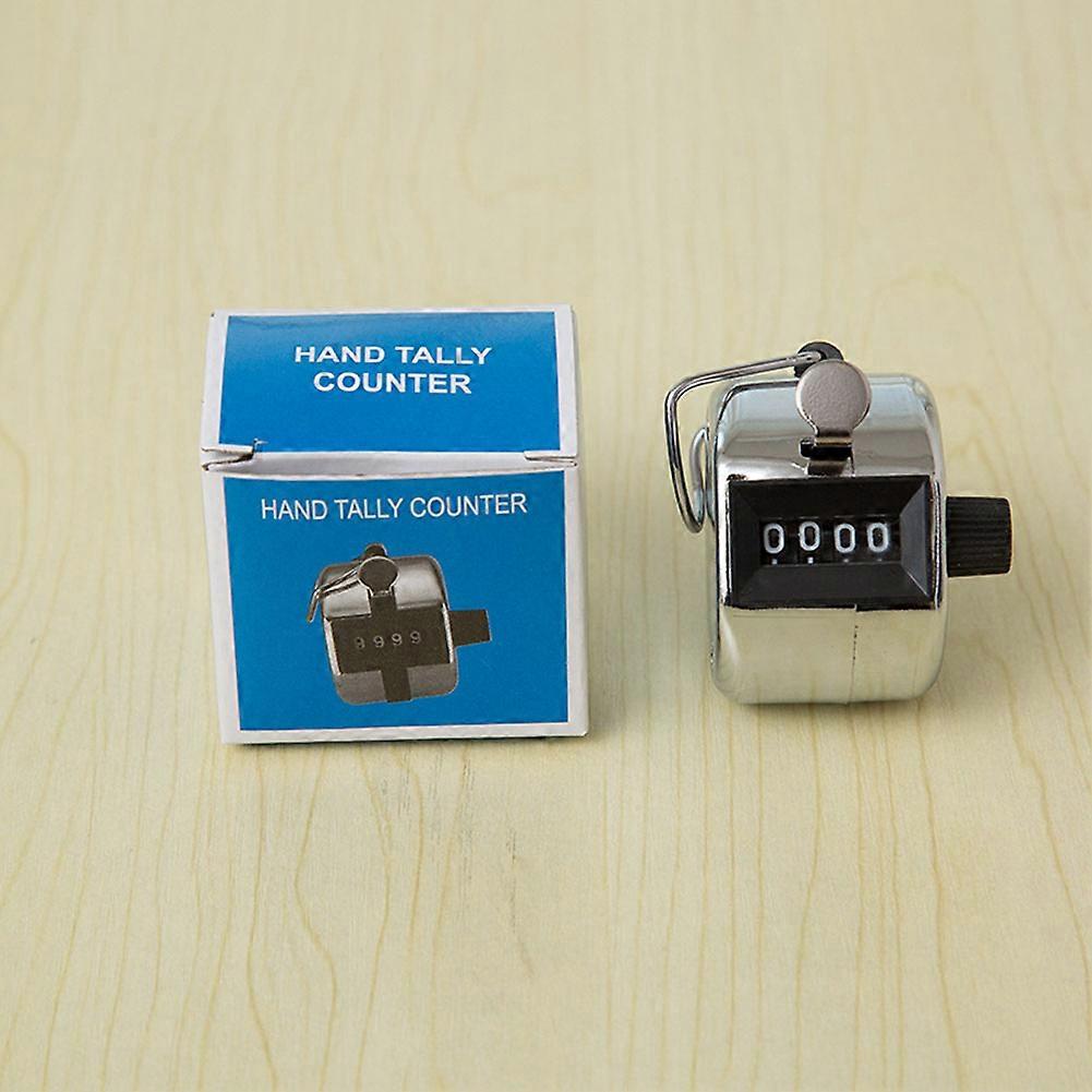 100% New Upgraded 4-Digit Mini Manual Metal Tally Counter for Counting Buddhist Prayers, People, and More - Silver