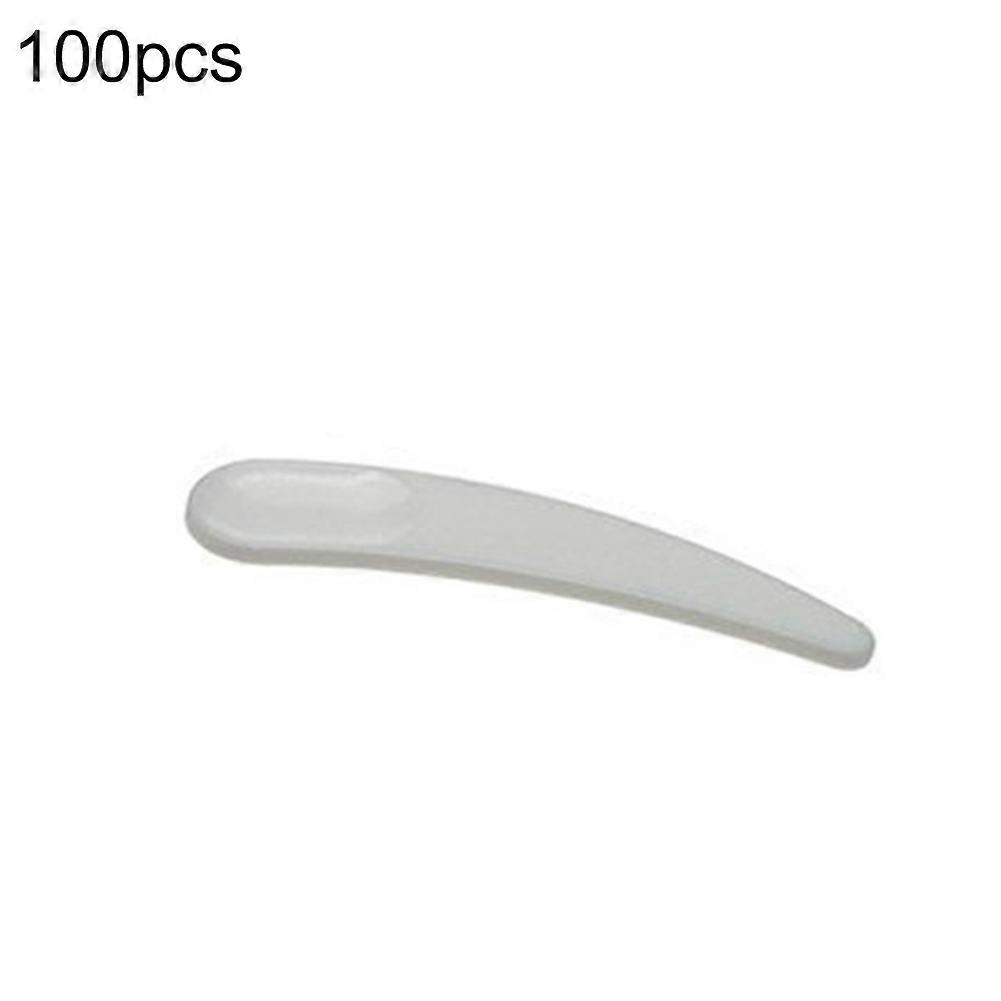 100pcs Mini Cosmetic Spatula Scoops Disposable Mask Spatula Plastic Spoon Set