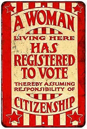 女性投票チラシビンテージレトロ複製ギフト8 x 12高光沢メタル208120067098