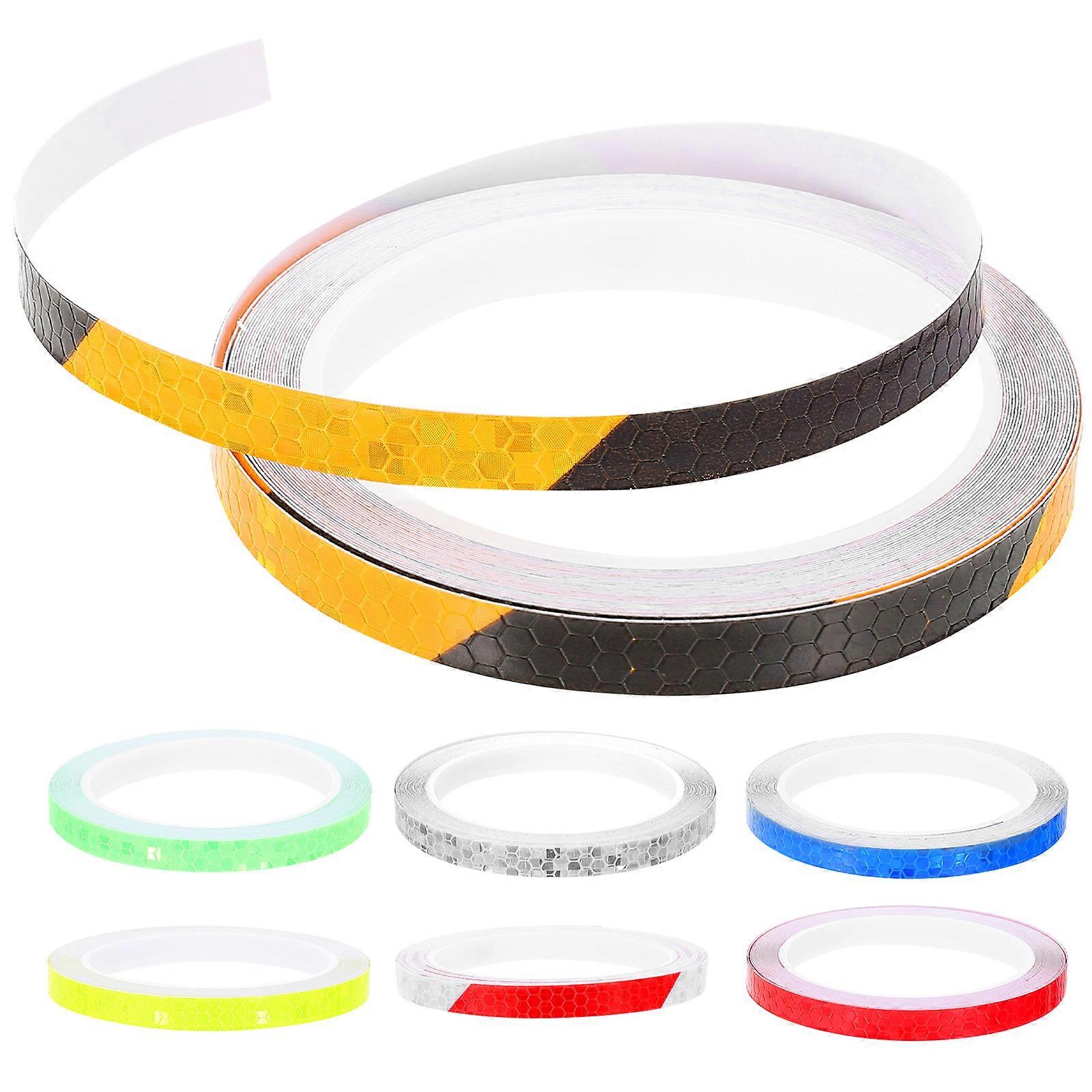7 Rolls of Decorative Reflective Tapes Professional Bike Decorations Warning Reflective Stickers