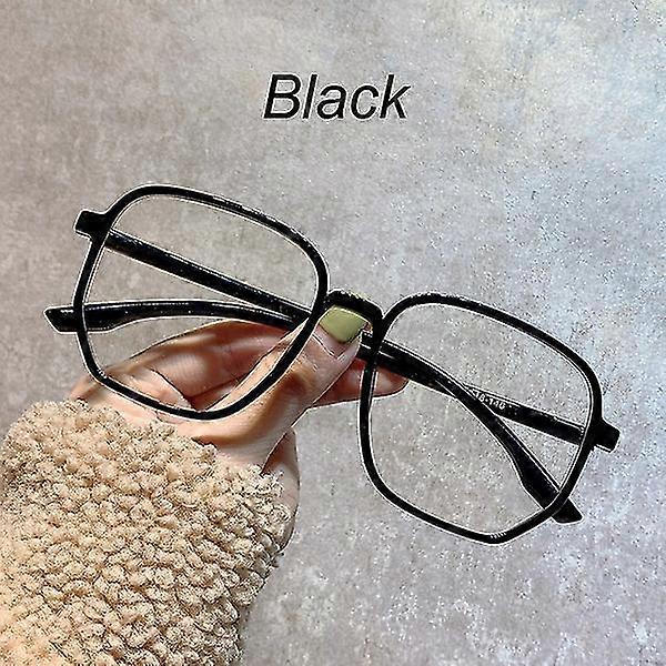 Lunettes transparentes polygonales rétro [noir]