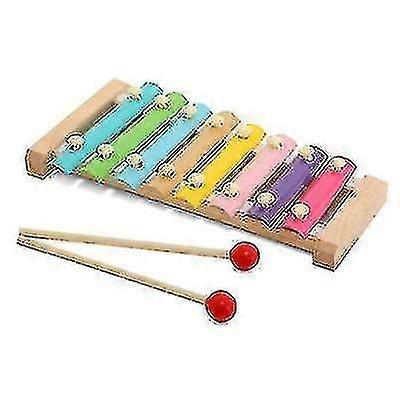 Jouet musical éducatif précoce à percussion en plaque d'aluminium colorée à 8 notes pour tout-petits et bébés 2#