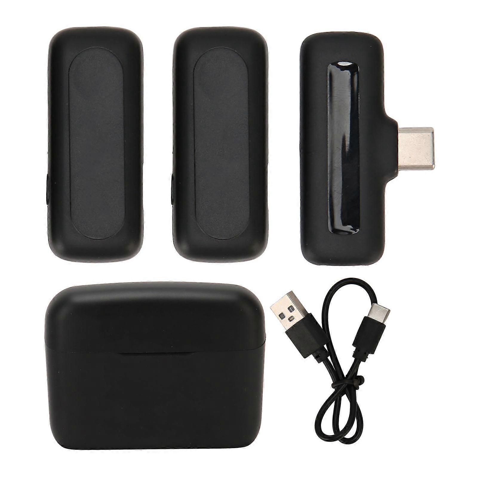 Wireless Lavalier Lapel Microphone 1 for 2 Mini Noise Cancellation Clip On Microphone for Interview Live Streaming