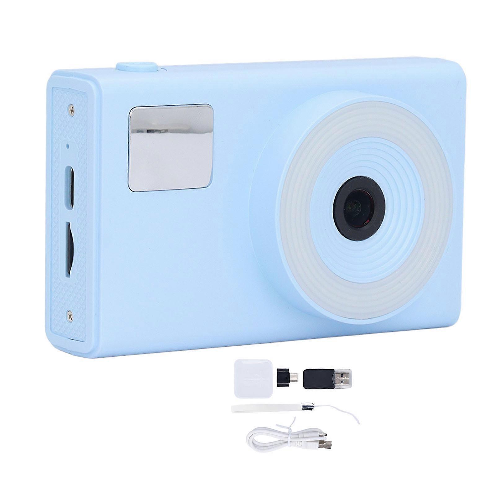 Digital Camera 48MP 4K UHD 16x Digital Zoom 2.4 Inch Screen Portable Compact Selfie Camera with 32GB Memory Card for Students Blue
