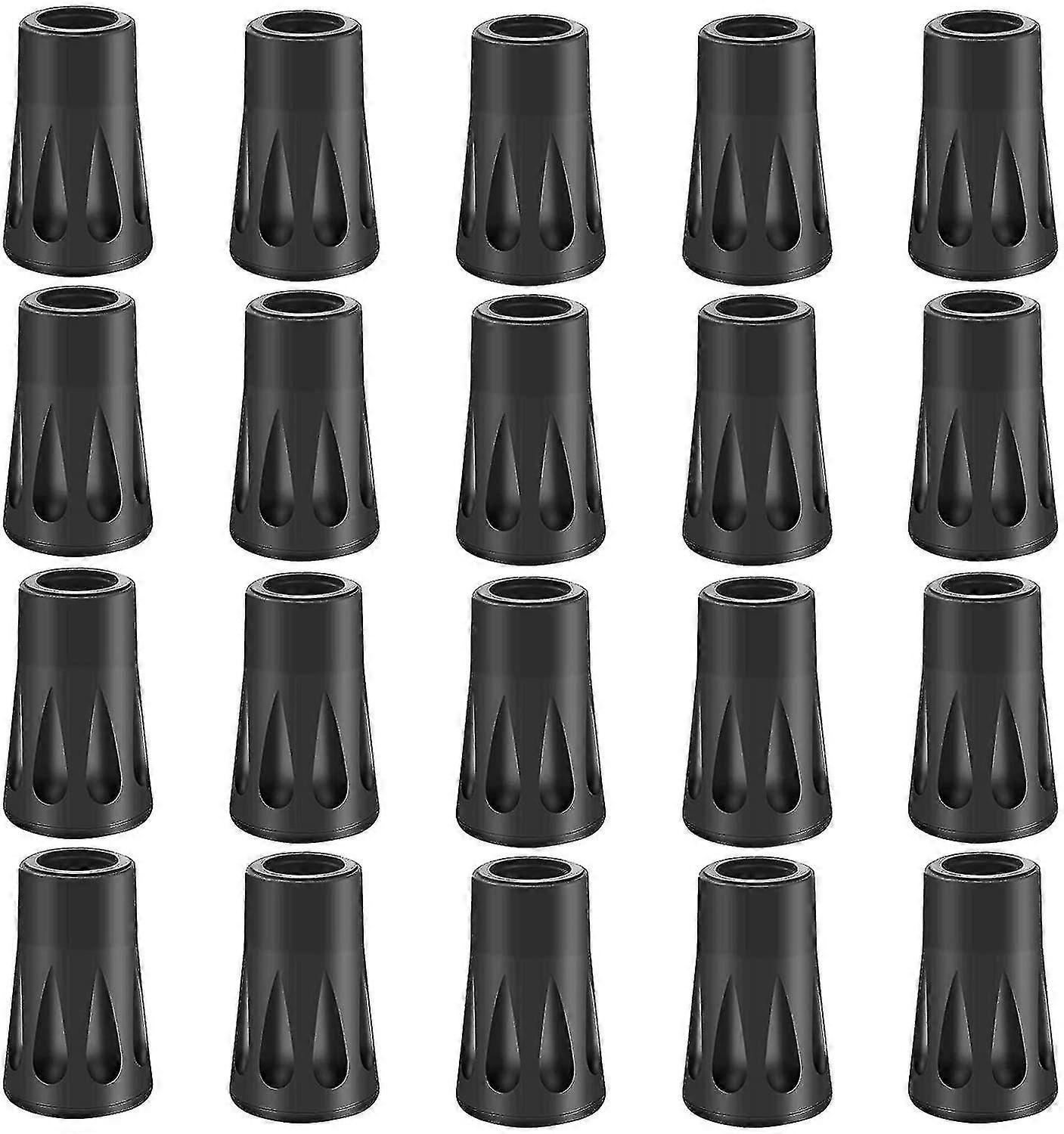 20pcs Walking Stick Caps Rubber Replacement Hiking Pole