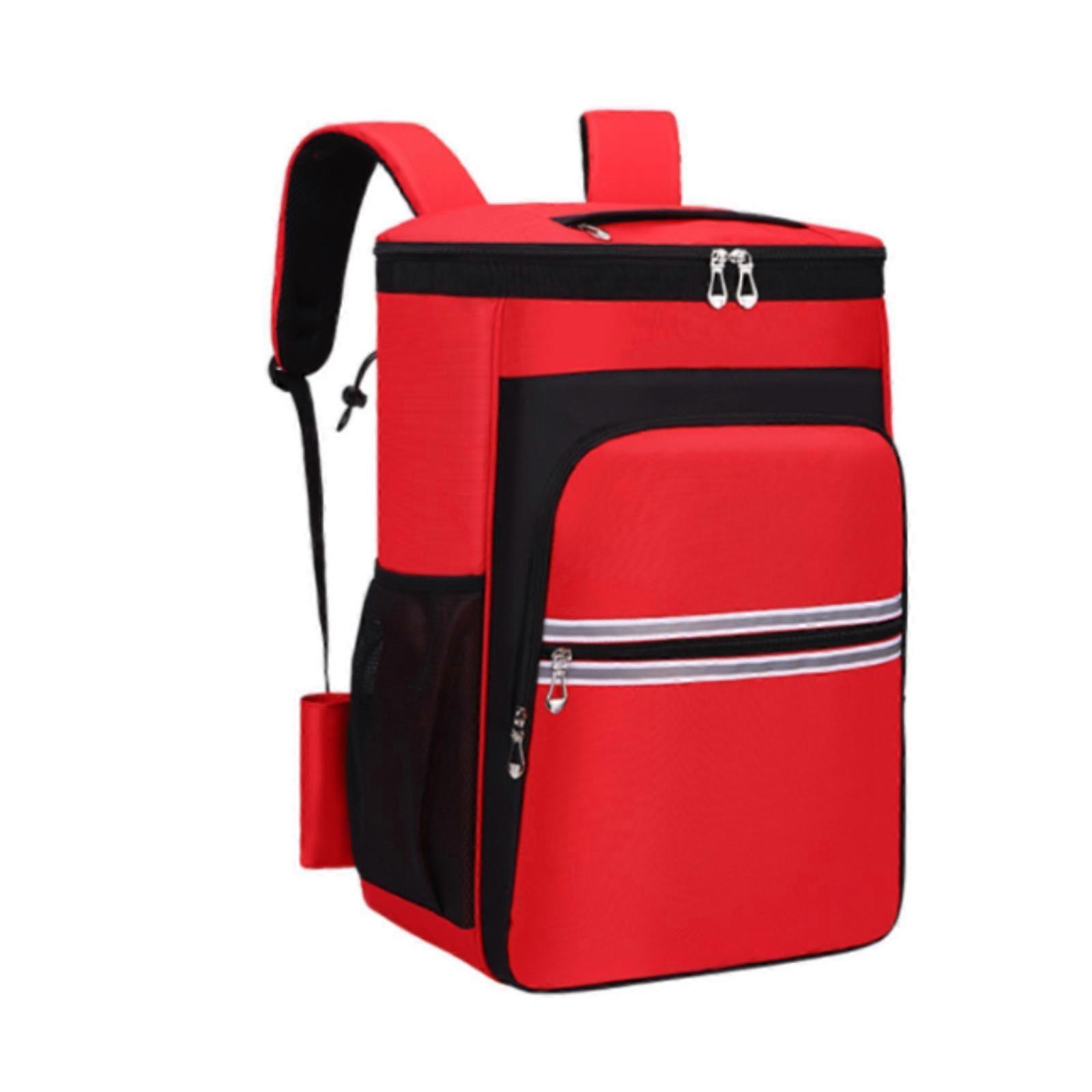 Housekeeping Tools Backpack with Fixed Rope Waterproof Cleaning Supplies Bag Red