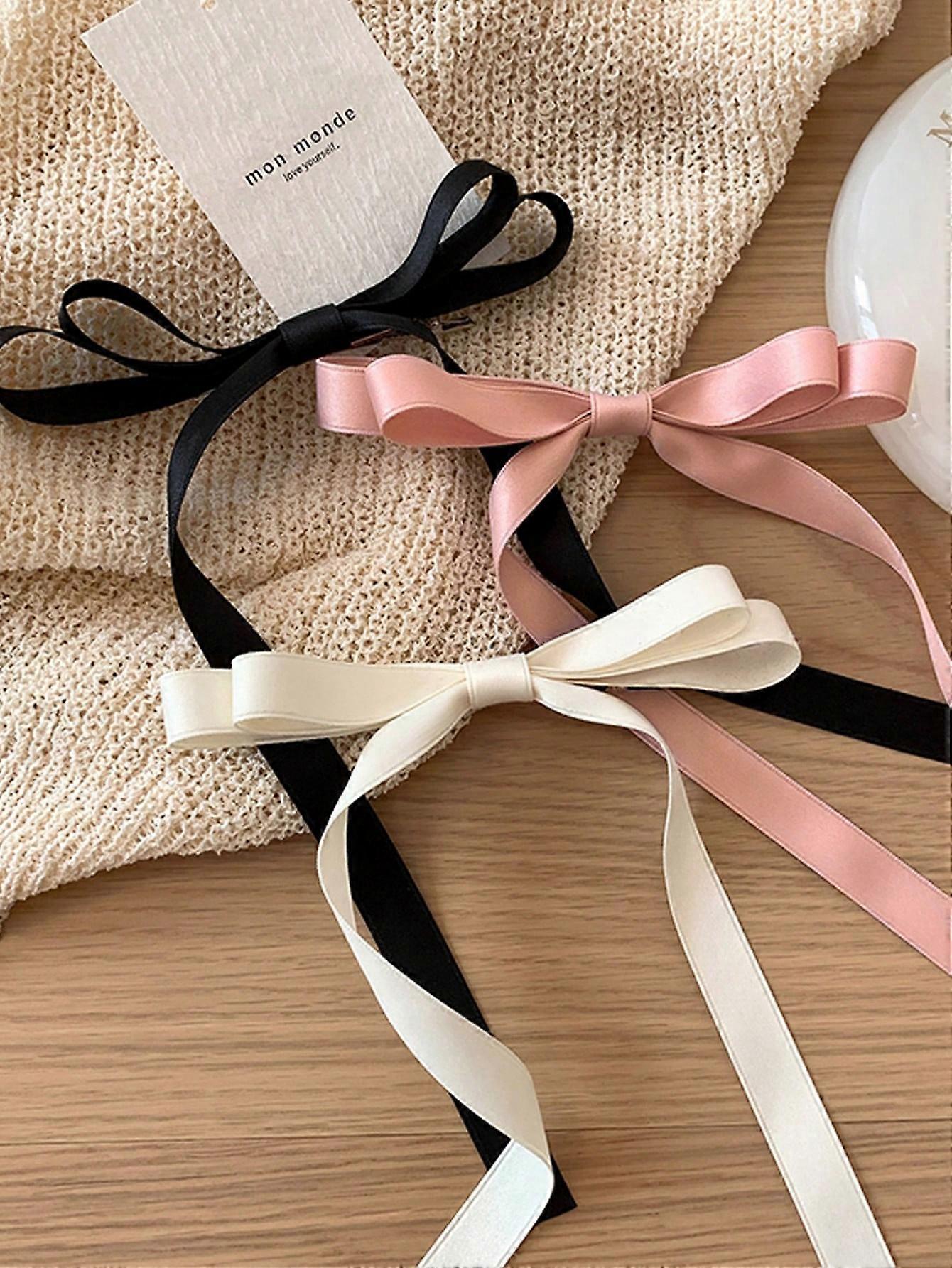 3 قطع نسائي بنات أزياء أنيقة مشبك شعر bowknot ، أسود / كاكي / بيج ، 13 سم / 5 بوصة ، مناسبة يوميا ، المدرسة ، التنقل ، حفلة العطلة ، هدية