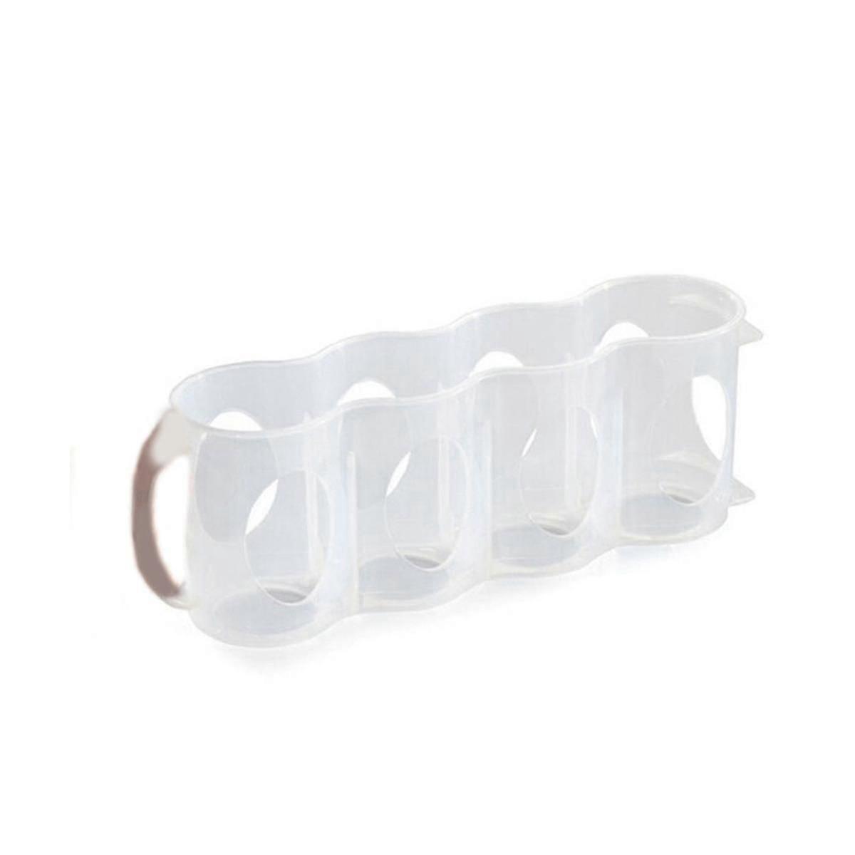 4 Compartments Refrigerator Beverage Can Storage Box Rack Transparent with Handles