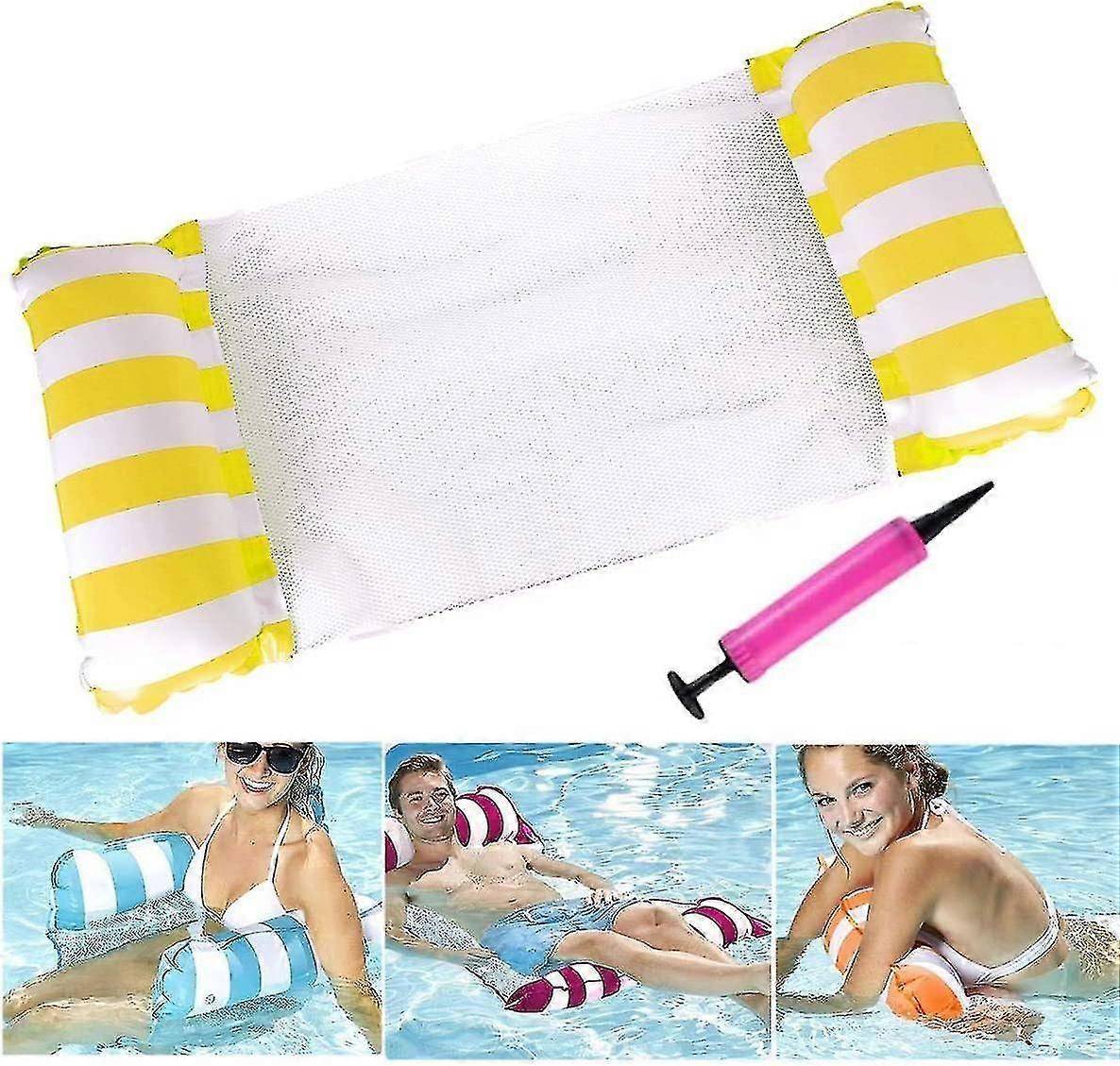 Floating Inflatable Hammock Buoys And Inflatable Mattresses Floating Hammock Pool Lounger Portable Floating Inflatable Pool Float With Manual Pump Inf