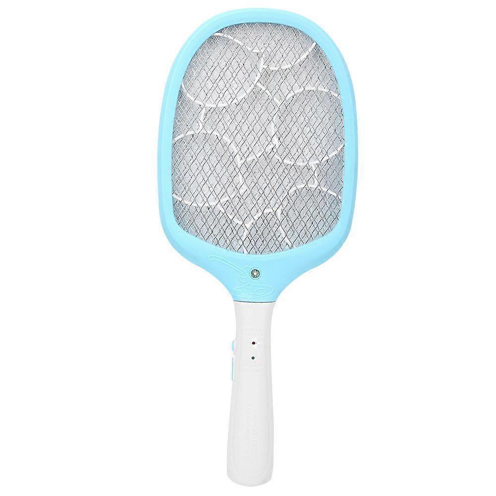 Electric Bug Zapper Swatter Racket Rechargeable Mosquito Fly Killer(Blue US Plug)