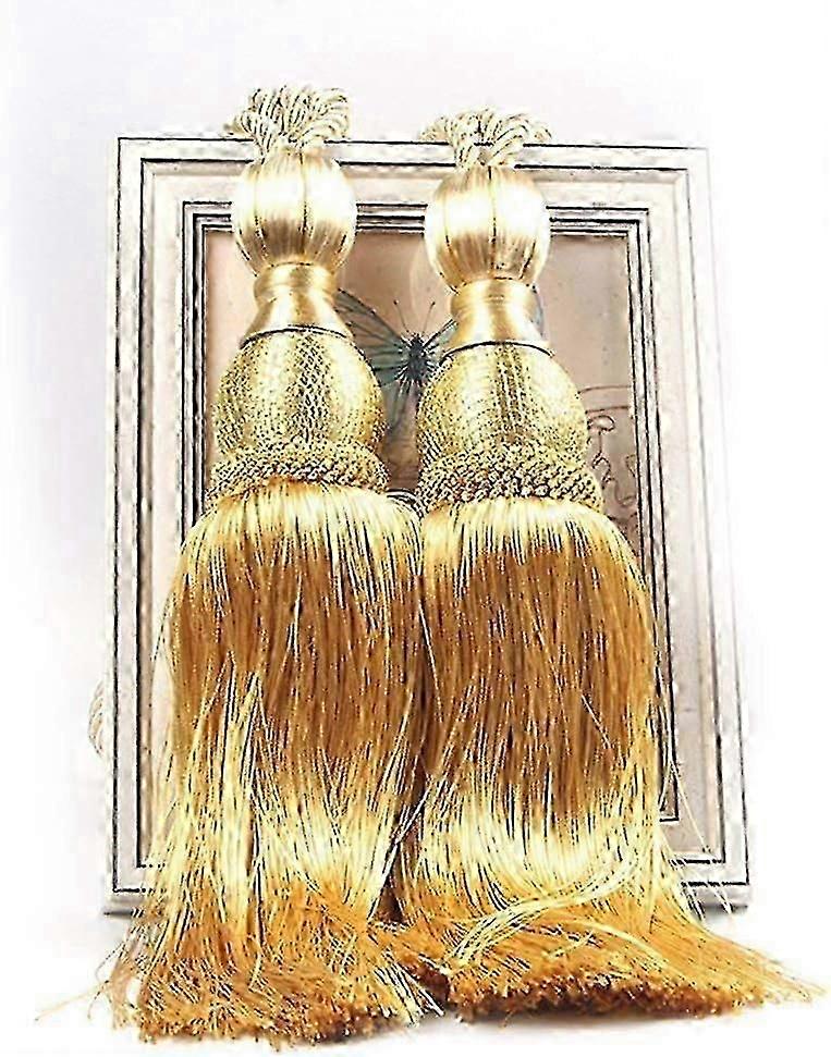 1 par kvaster Curtain Tiebacks Hjem dekorative vindue draperikugle kvaster reb holdbacks (guld)