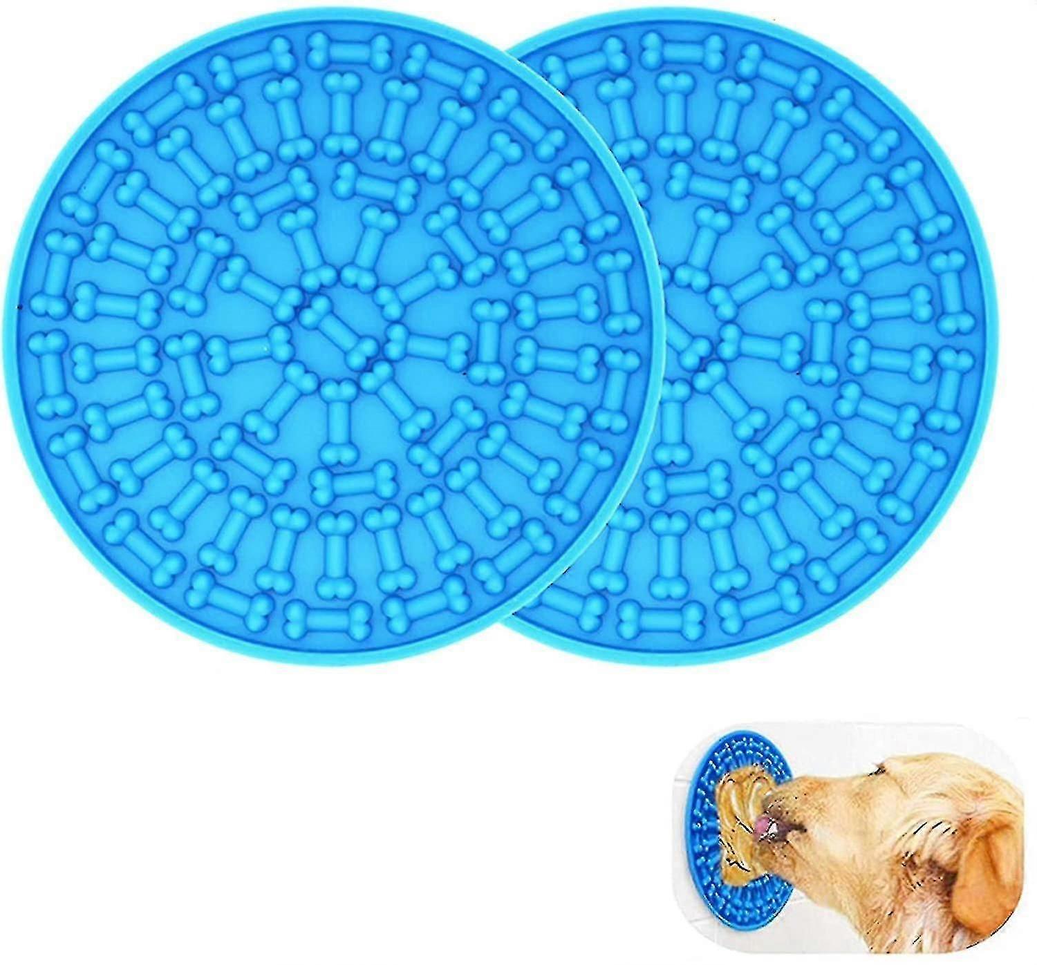 2 Pcs Dog Lick Pad, Bath Ging Slow Ers Mat With Suct