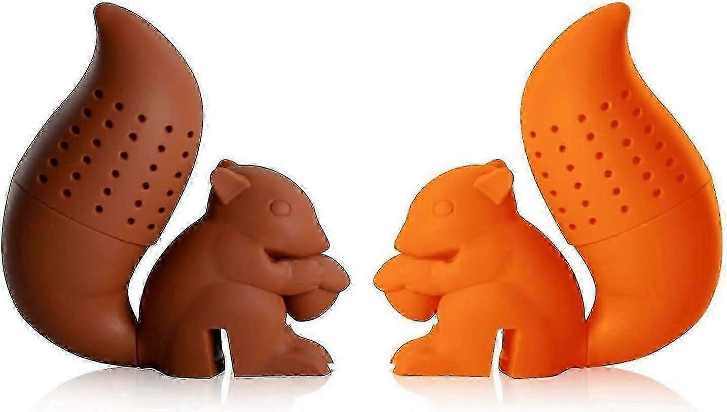 Kitchen Squirrel Tea Infuser - Super Cute Silicone Loose Leaf Herbal Tea Strainer Filter Diffuser