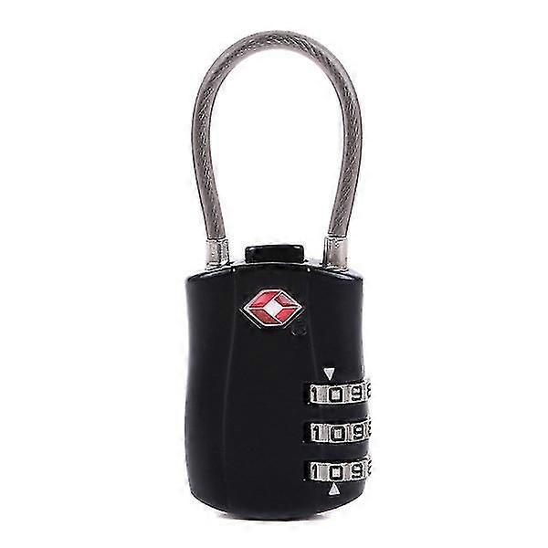 Luggage Locks, 3 Digit Security Padlocks, Combination Padlocks, 1 Pack Code Lock for Travel Suitcase - Black