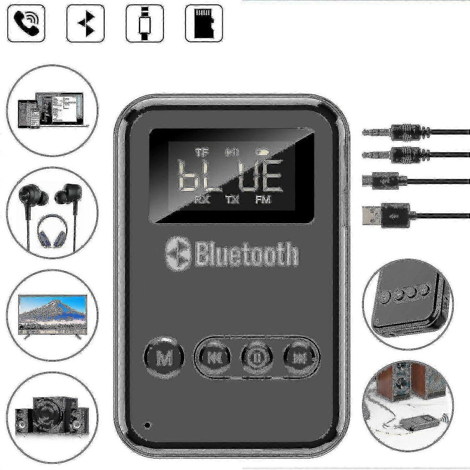 Bluetooth Receiver Aux Car Bluetooth Adapter Computer Tv Fm Bluetooth Transmitter 5.0