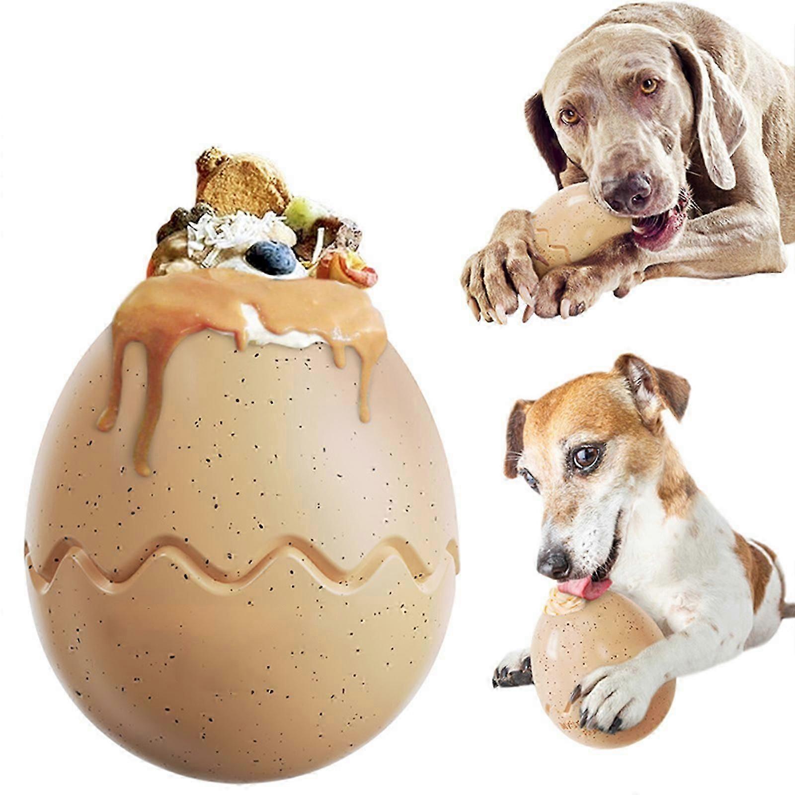 Dog Chew Toys for Aggressive Chewers, Dinosaur Egg Dog Puzzle Slow Feeder, Interactive Dog Enrichment Fun to Chase & Fetch
