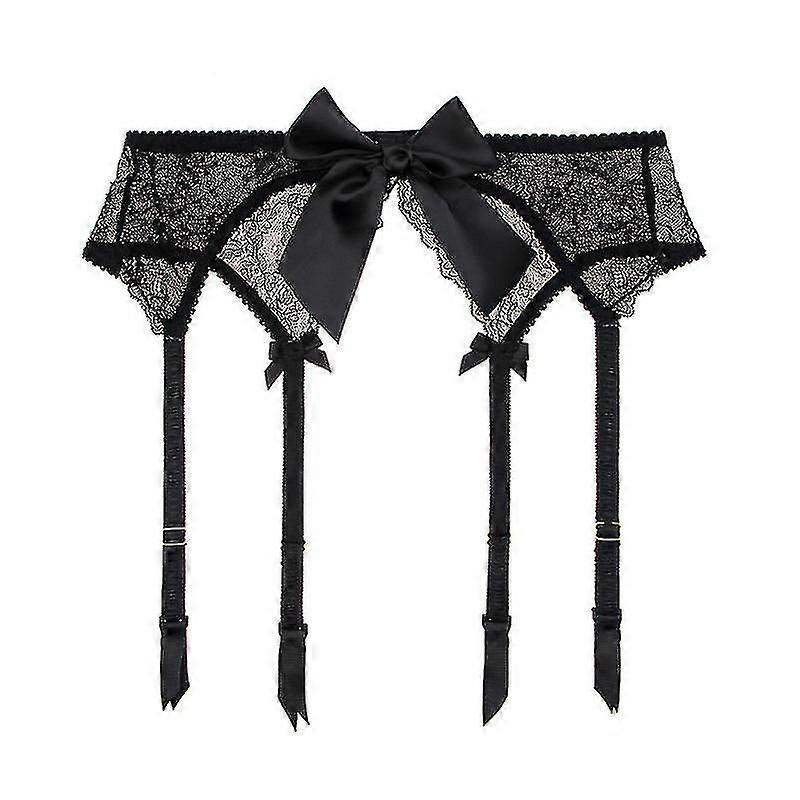 Kvinner Floral Lace Garter Mesh Sele Sett Med 4 Stropper-Yvan