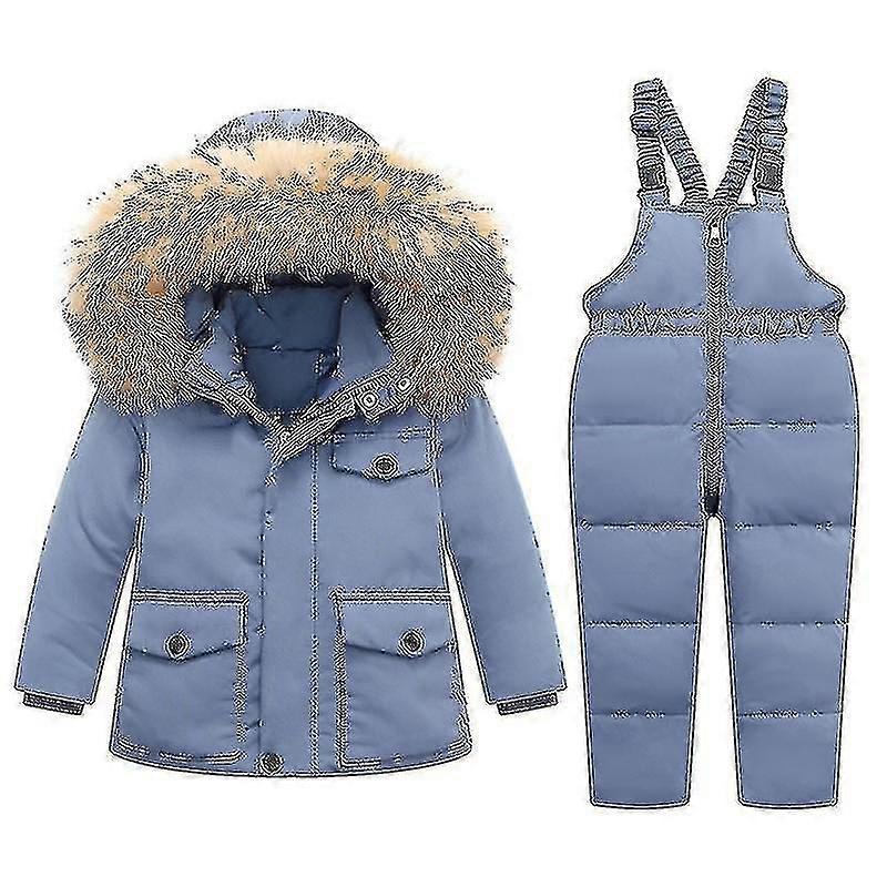 Kids Snowsuit Winter Hooded Down Jacket 2pcs Ski Suit