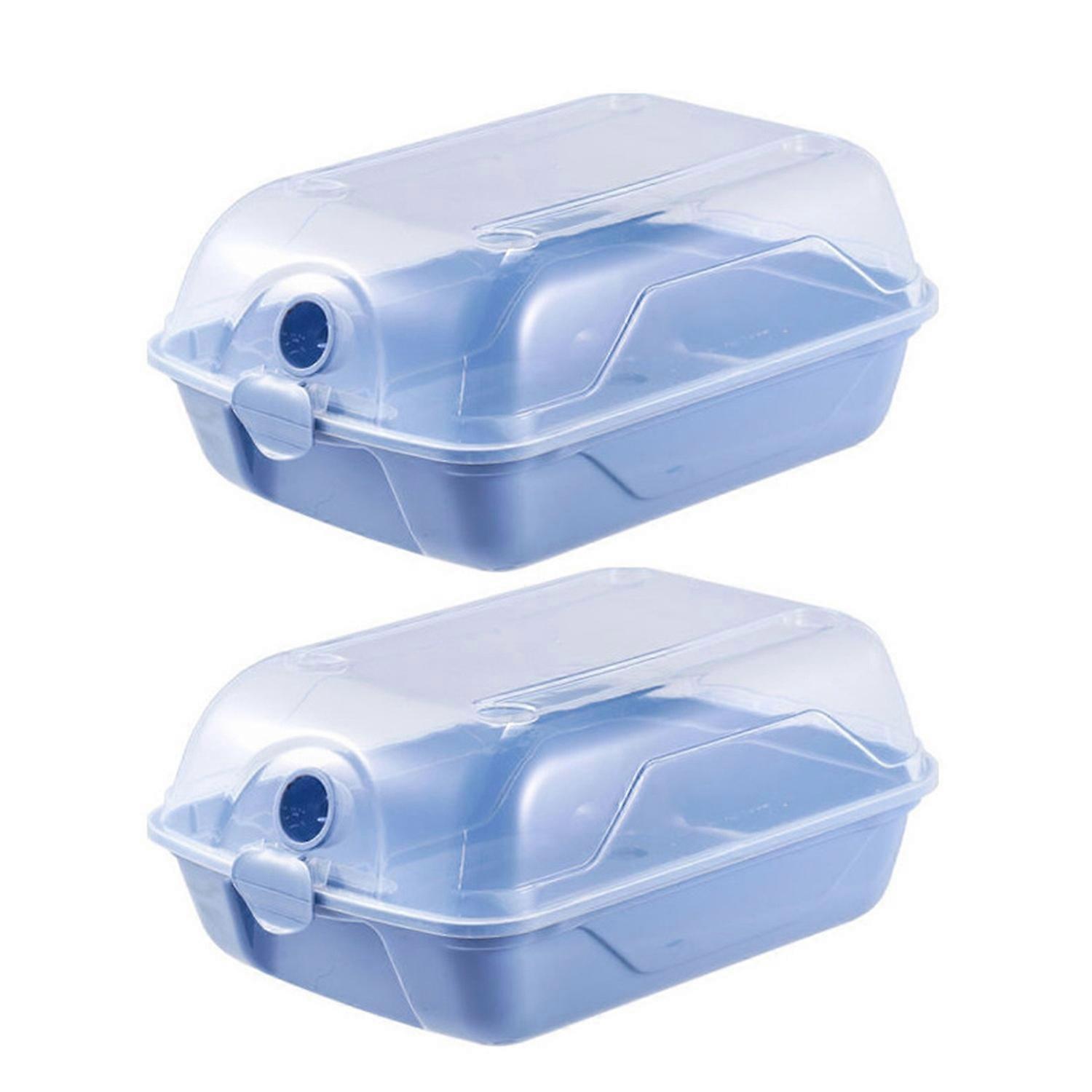 2 Pcs Shoes Storage Box Thickened Transparent Ventilation Hole Dust-proof Anti-crack Reusable