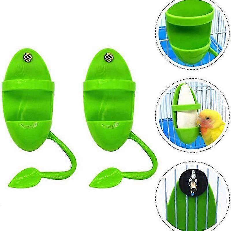 Parrot Feeder With Standing Rack Fruit Holder Plastic Hanging Cuttlefish Bone