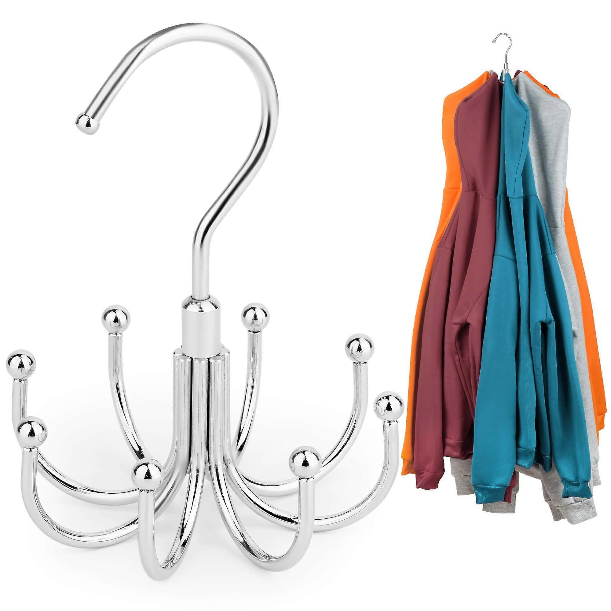 Rotatable Hoodie Hangers for Closet Storage, Heavy Duty Plastic, Space-Saving Design, Adjustable Swivel Hooks