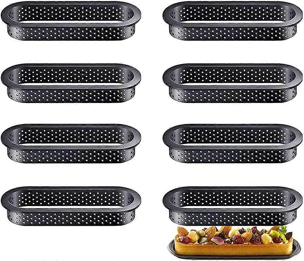 8 pcs - hollow cake mold - oval mousse ring *No. 384*