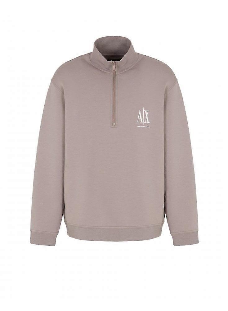 Men's Armani Exchange 1/4 Zip Up Sweat Driftwood