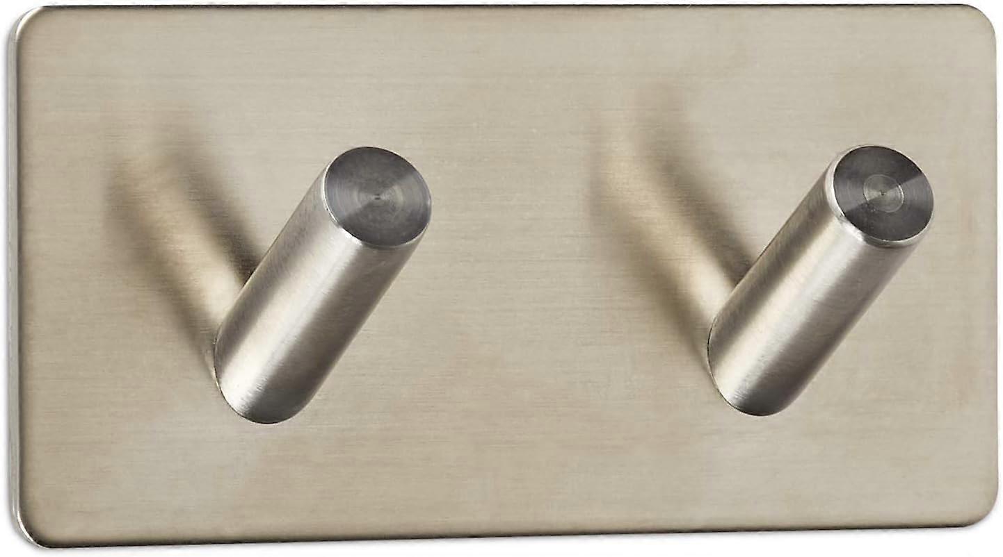 Double Wall Hook, Self Adhesive Stainless Steel Hooks with SO-TECH Hook Strip (Quadruple) for Secure Grip on Smooth Surfaces, Ideal for Kitchen and