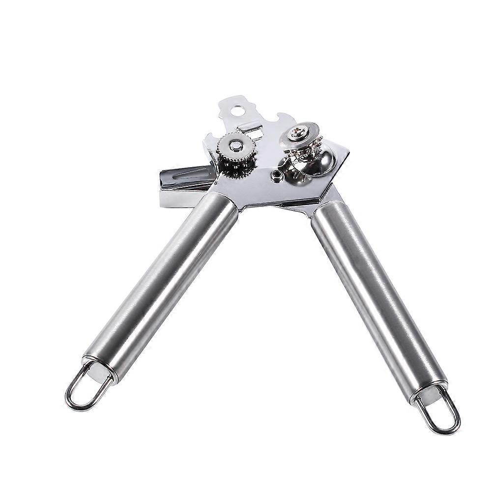 Stainless Steel Multi-Functional Can & Tin Opener with Ergonomic Handle, Silver Finish, Kitchen Tool