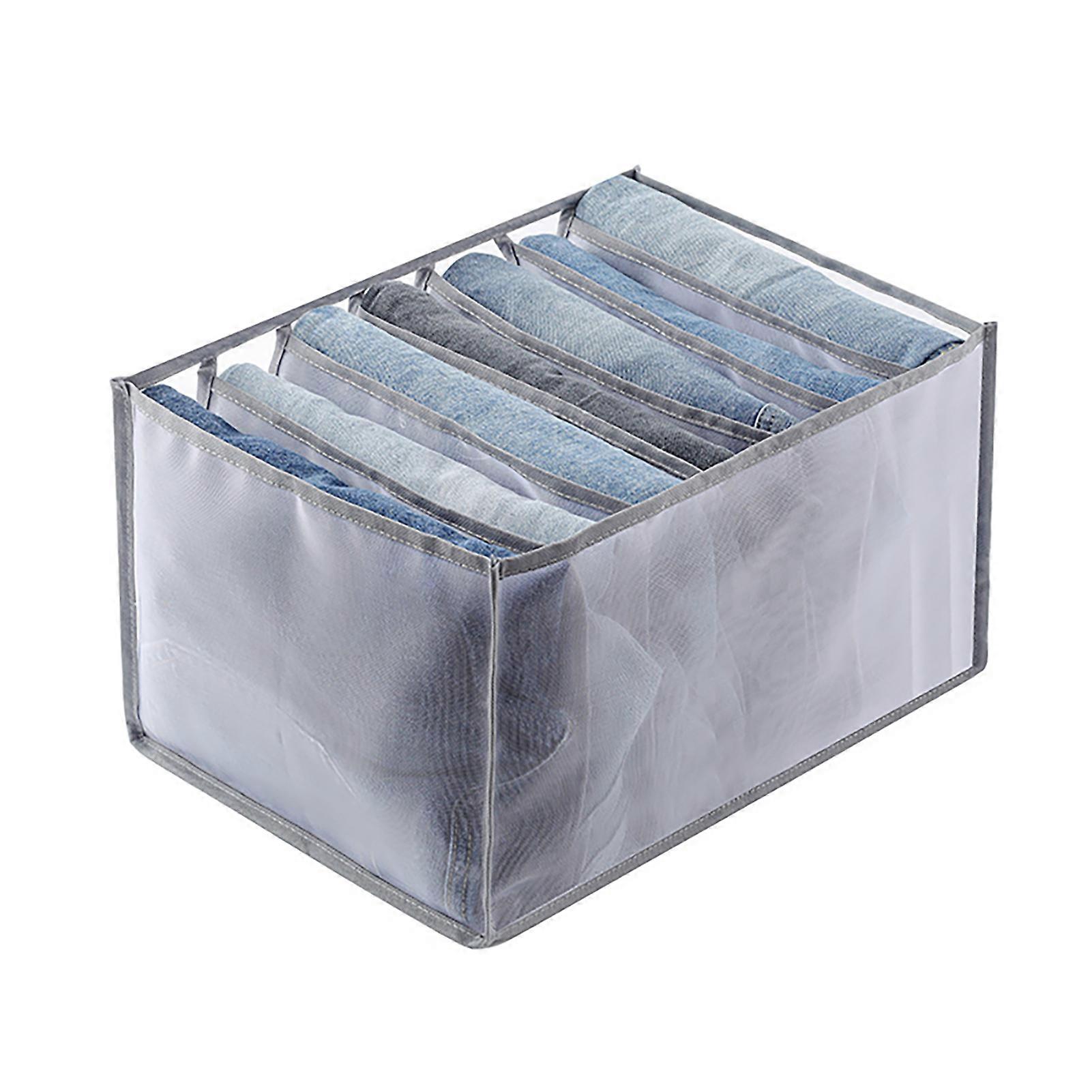 Jeans Organizer Storage Drawer Pants Foldable Mesh Wardrobe, Large Capacity