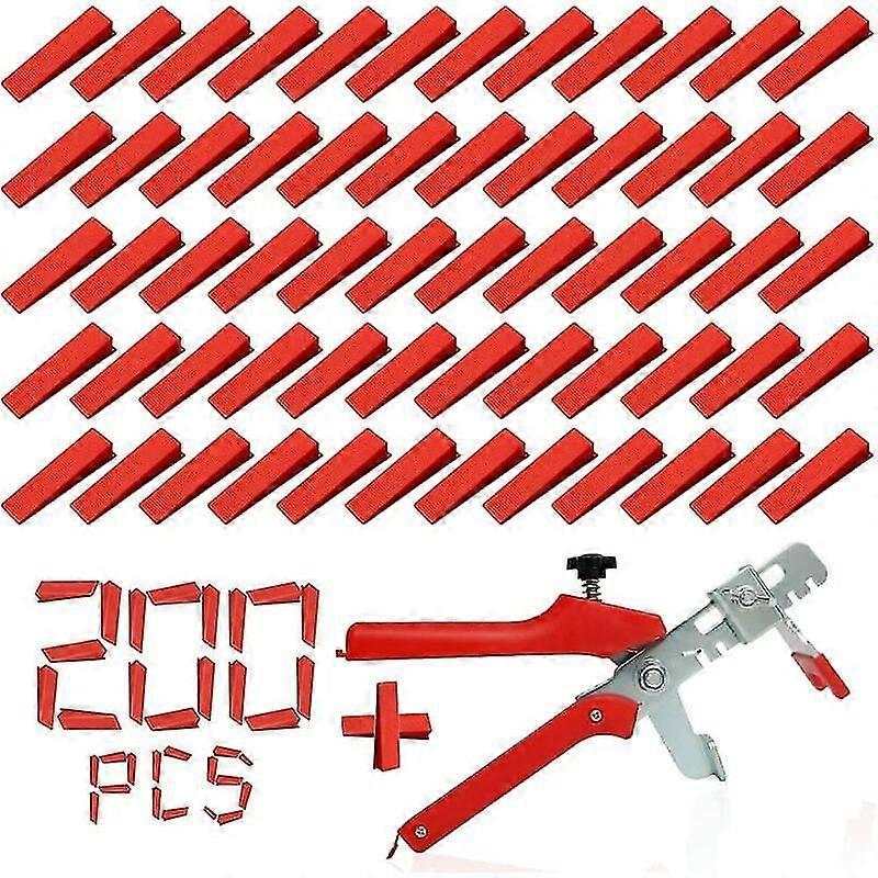 Tile Leveler Leveling System Kit for Ceramic Wall Building Tools (200 Wedges + 1 Clamp)