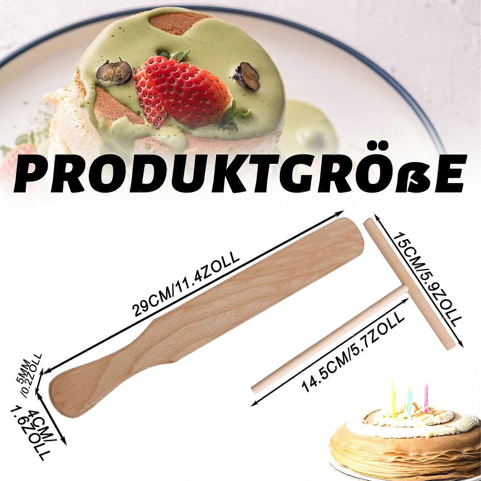 2-piece crepe set, crepe spreader, crepe flipper, beech spatula (beech spatula + wooden dough spreader)