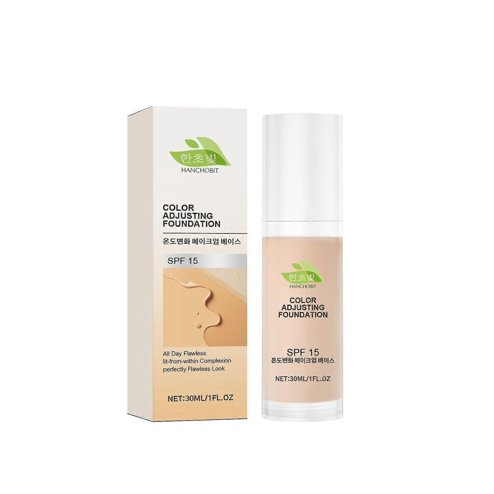 Color Changing Foundation for Color Correction, Even Skin Tone, Full Coverage Foundation for a Natural Facial Look, SPF15 Foundation, Lightweight Wate