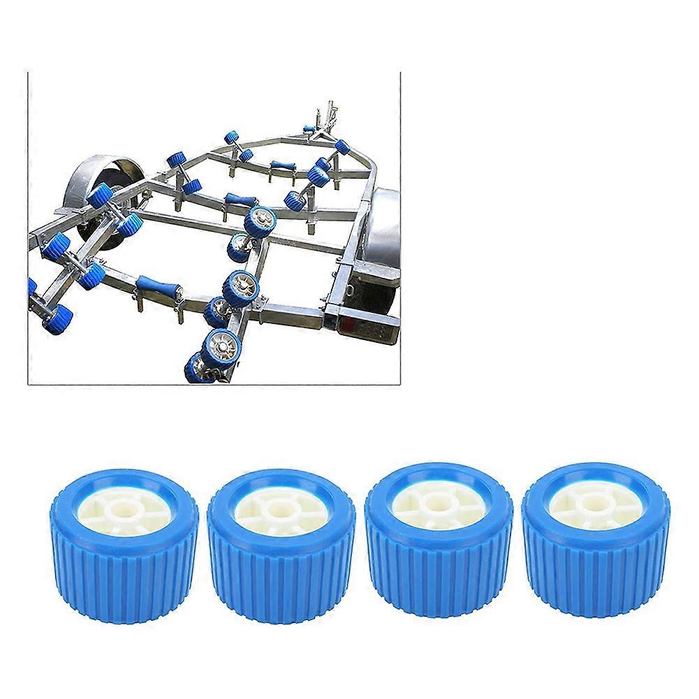 4PCS Boat Trailer Ribbed Wobble Rollers