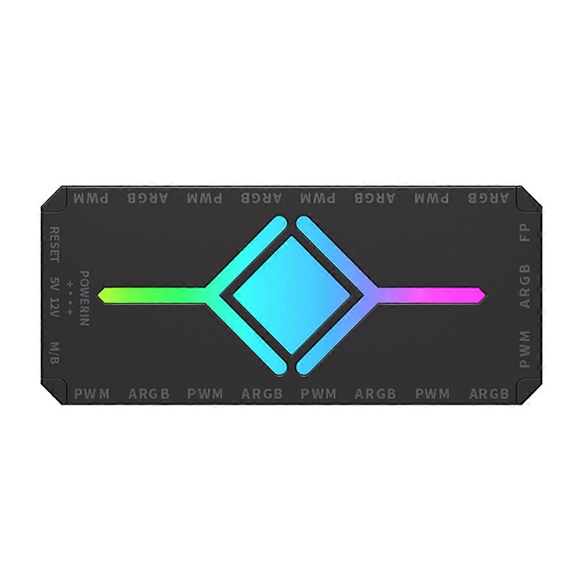 5V 3Pin ARGB Lüfter HUB Splitter Fernbedienung mit 4Pin PWM für PC-Kühlung SYNC CPU Kühler LED Lichtleiste Schwarz