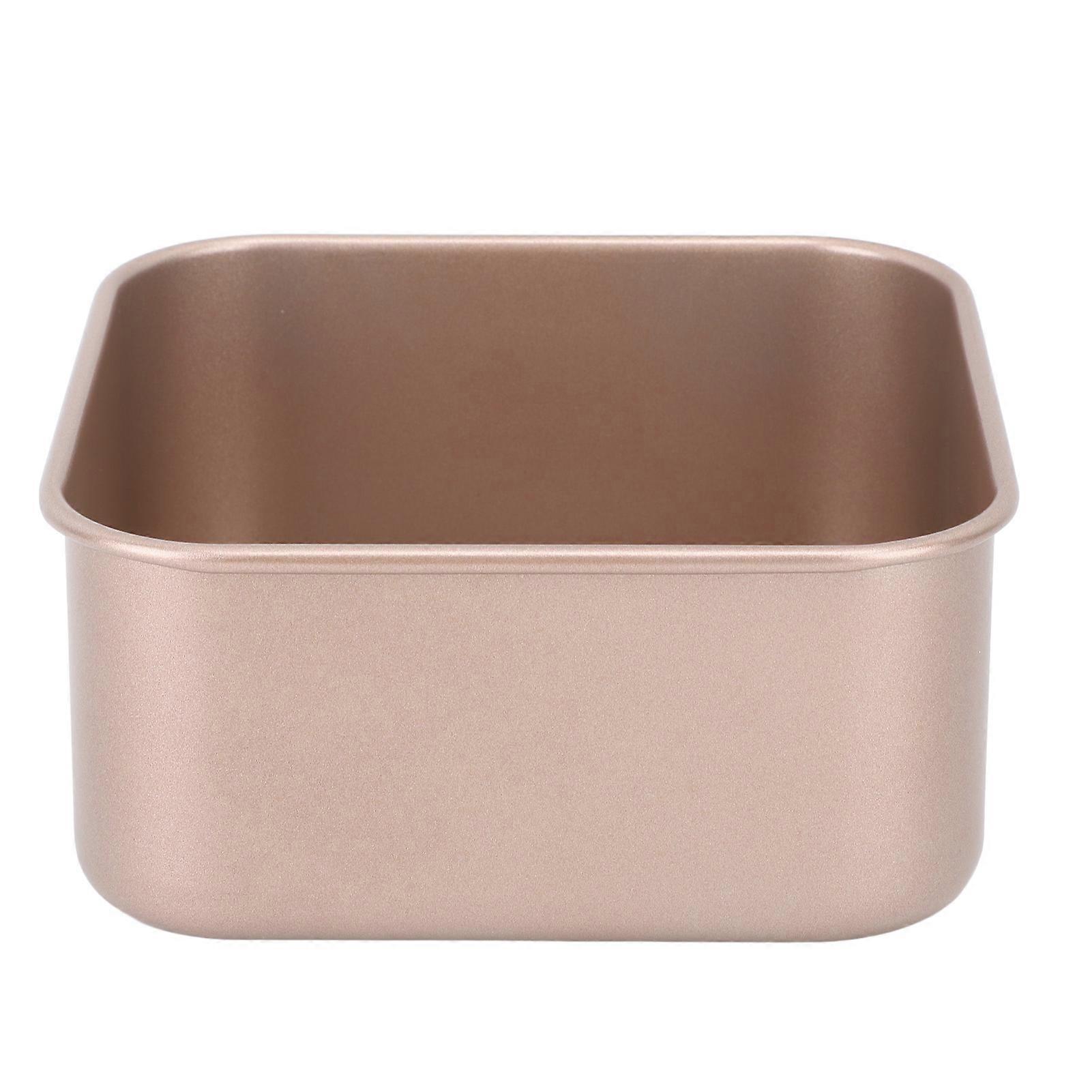 Deep Square Baking Pan, Non-Stick, Stackable, Thick, Carbon Steel, for Cakes, Bread, BBQ, Golden, S