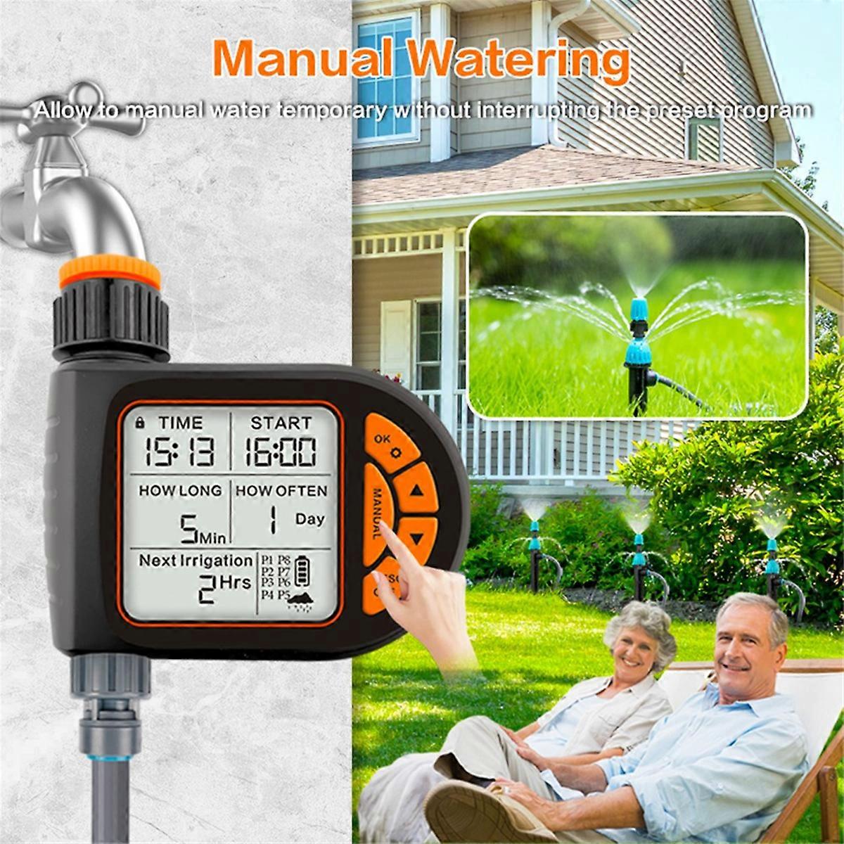 LCD Display Water Timer Home Garden Irrigation Rainfall Timer