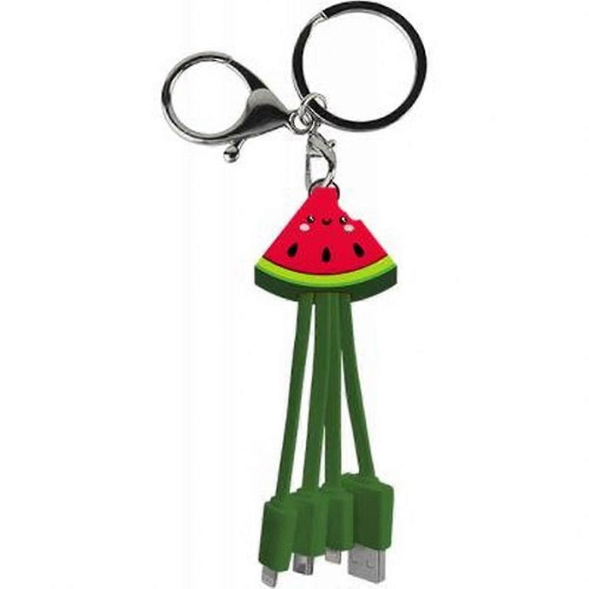 Andy USB A/micro USB and USB C and Lightning 3 in 1 cable 0.15m Watermelon