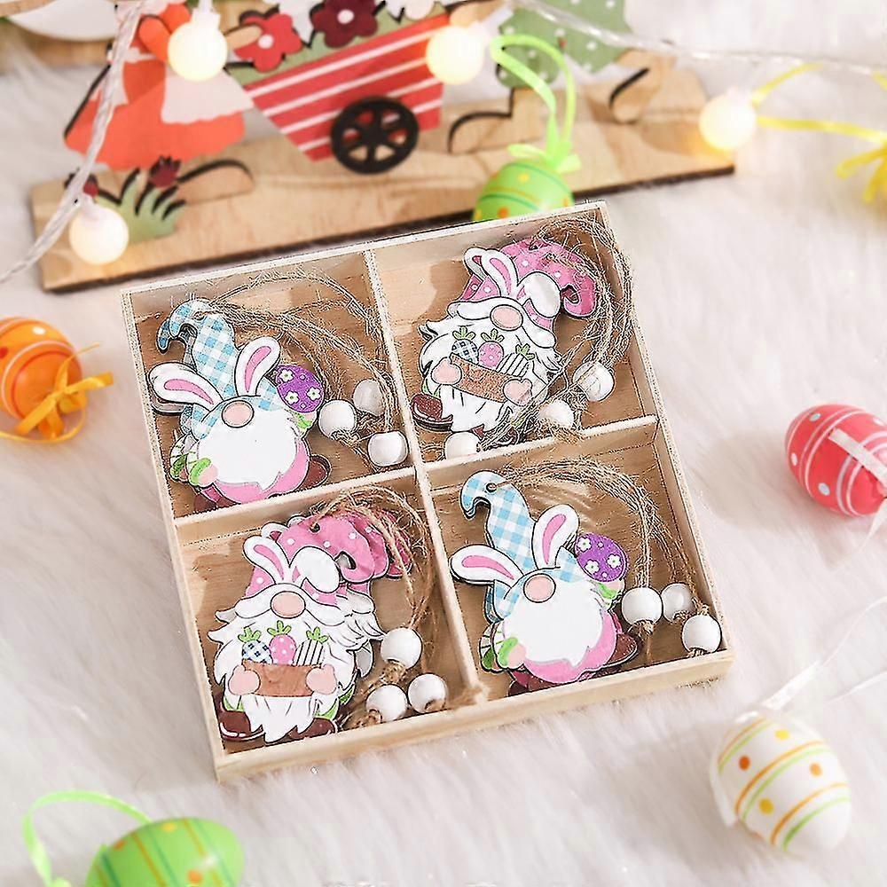 Wooden Easter Rabbit Pendants Ornaments
