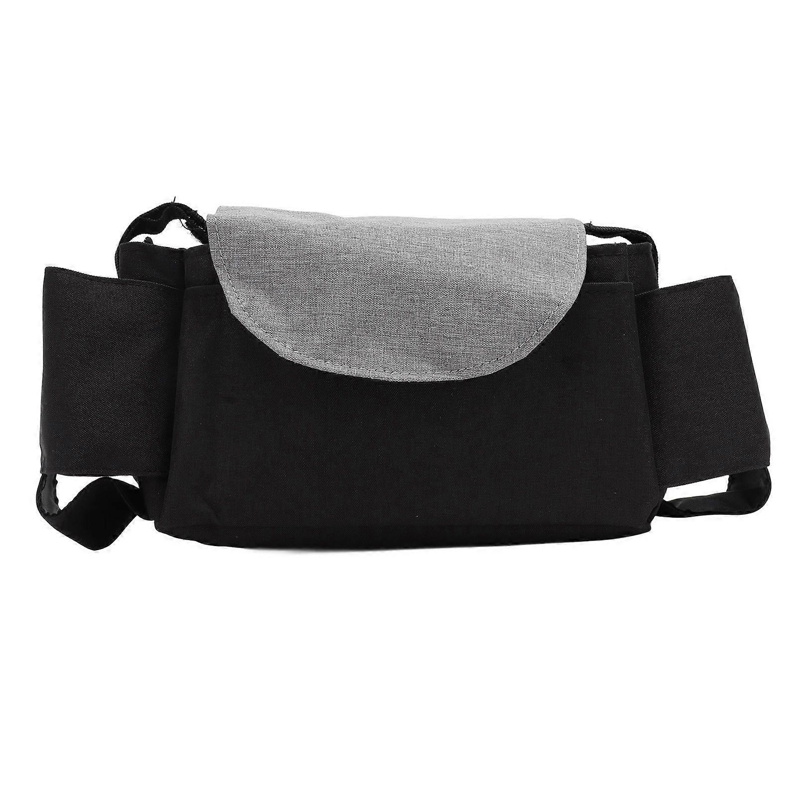 Baby Stroller Bag Large Capacity Universal Stroller Accessories Bag with 2 Cup Holders Multiple Zipper Pockets