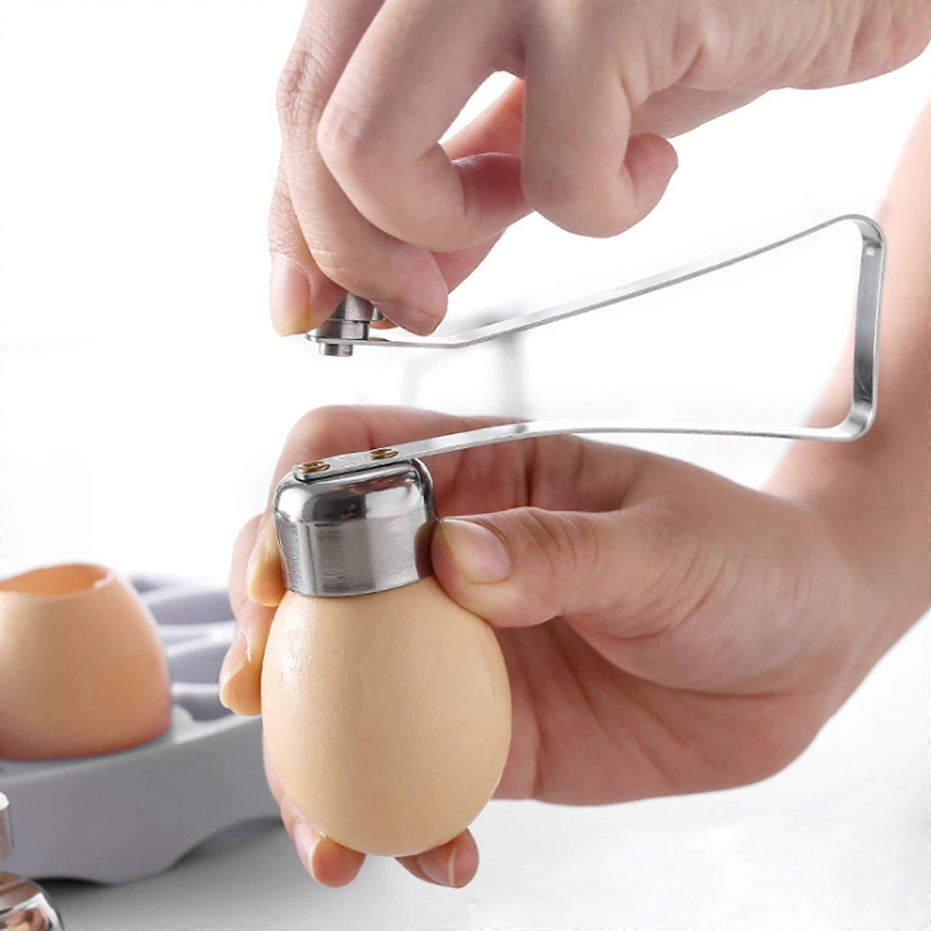 Stainless Steel Egg Cracker Tool - Heavy Duty Egg Opener Cutter for Cooking, Kitchen, and Baking, Easy Egg Shell Separator